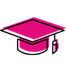 pink graduation cap vector in png