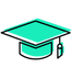 green graduation cap vector in png