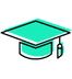 green graduation cap vector in png