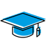 blue graduation cap vector in png